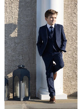 Load image into Gallery viewer, Boys Sapphire Blue 5-Piece Wool Blend Suit
