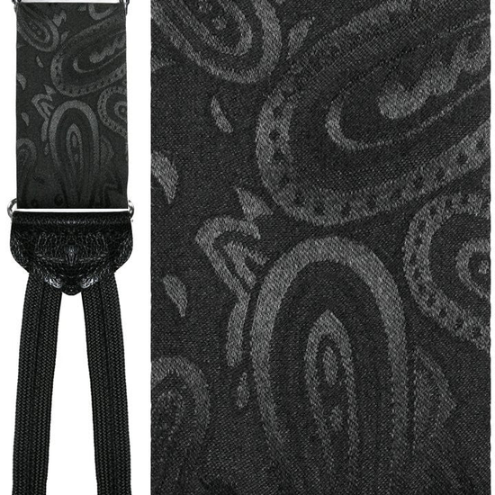 Black (Calabria) Tapestry Silk Formal Braces 