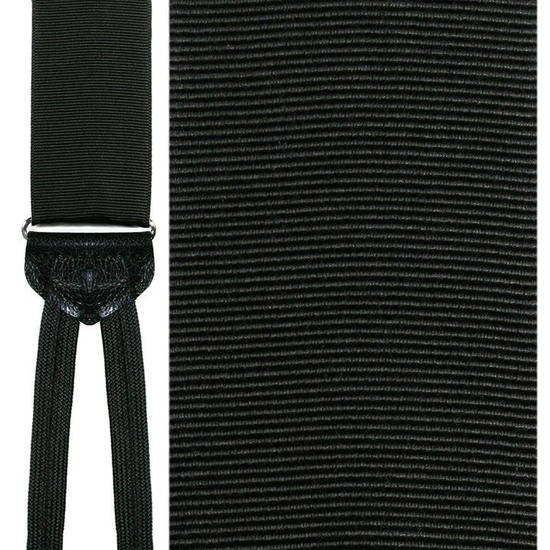 Black (Mantova) Braces with Silver Hardware
