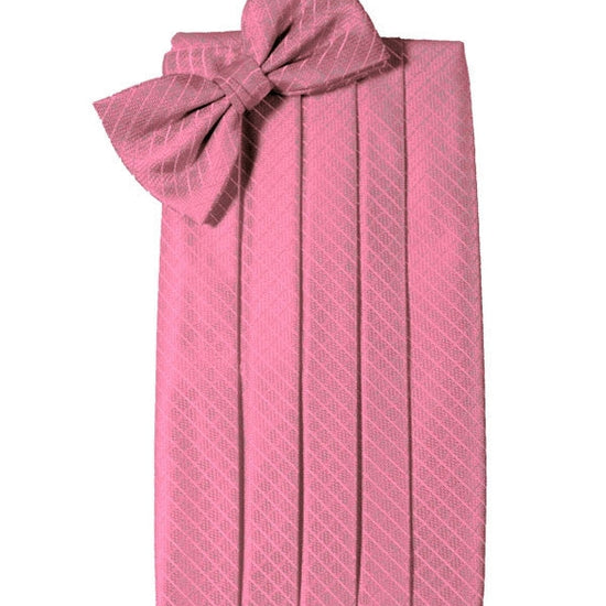 Bubble Gum Diamond Grid Pattern Cummerbund Set