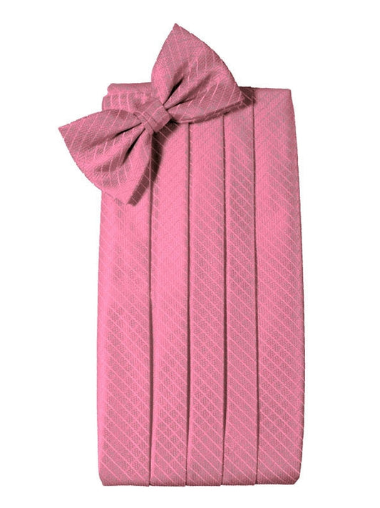 Bubble Gum Diamond Grid Pattern Cummerbund Set