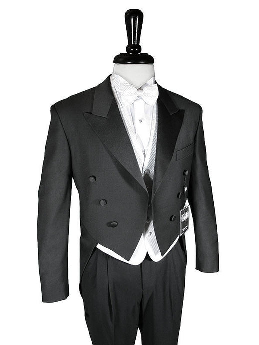 Super 150's Black Peak Tailcoat - Includes Formal Trousers - Big and Tall Sizes Available