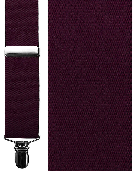 "Crawford" Burgundy Suspenders