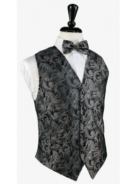 Tapestry Silk Tuxedo Vest  in (Silver) by Cristoforo Cardi (5X-Large (62-64))