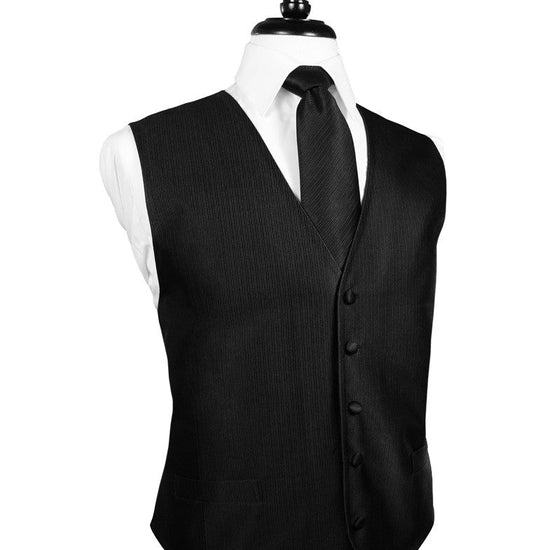Black Faille Silk Full Back Tuxedo Vest by Cristoforo Cardi