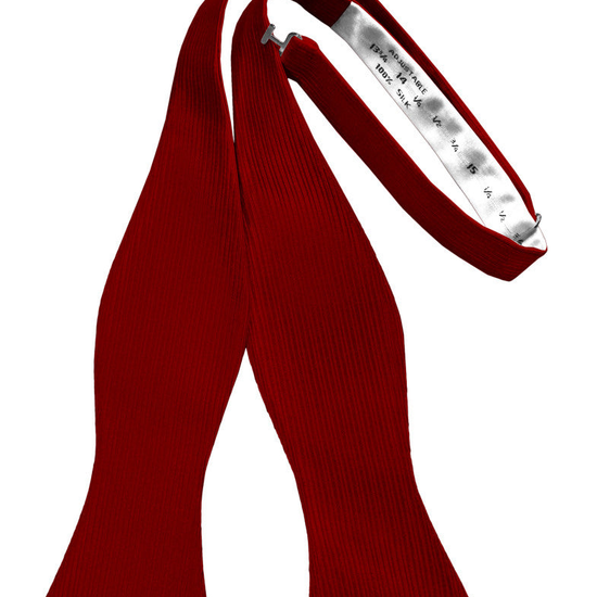 Red Faille Silk Self Bow Tie 