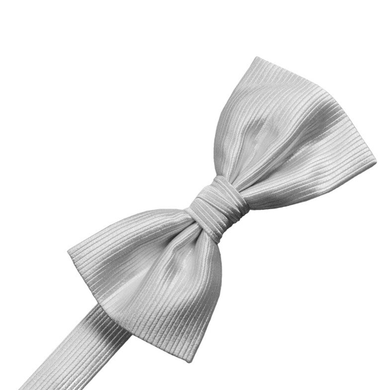 Silver Faille Silk Formal Bow Tie