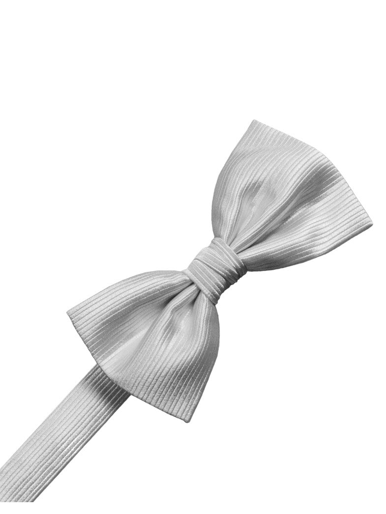 Silver Faille Silk Formal Bow Tie