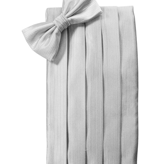 Silver "Premier" Satin Cummerbund Set by Cardi 