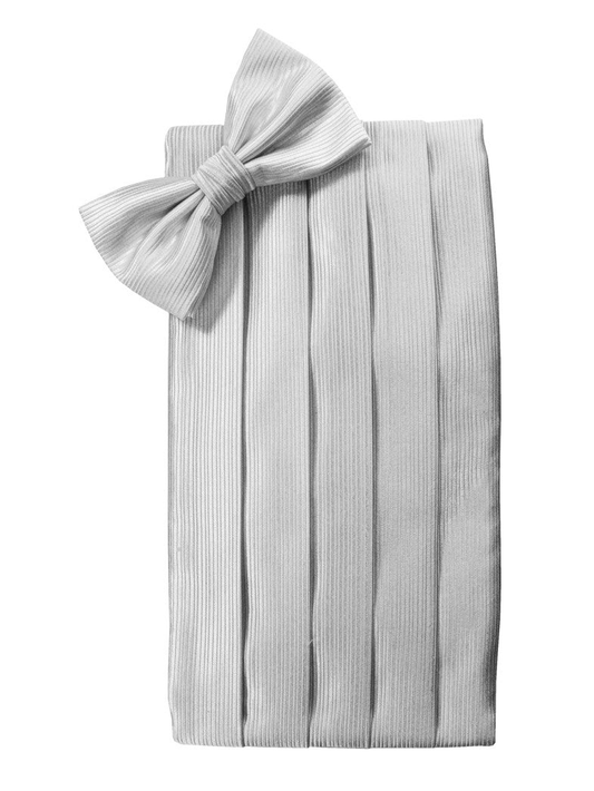 Silver "Premier" Satin Cummerbund Set by Cardi 