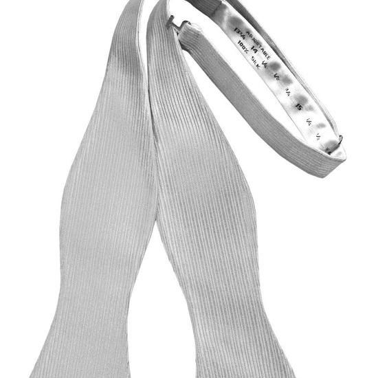 Silver Faille Silk Self Bow Tie 