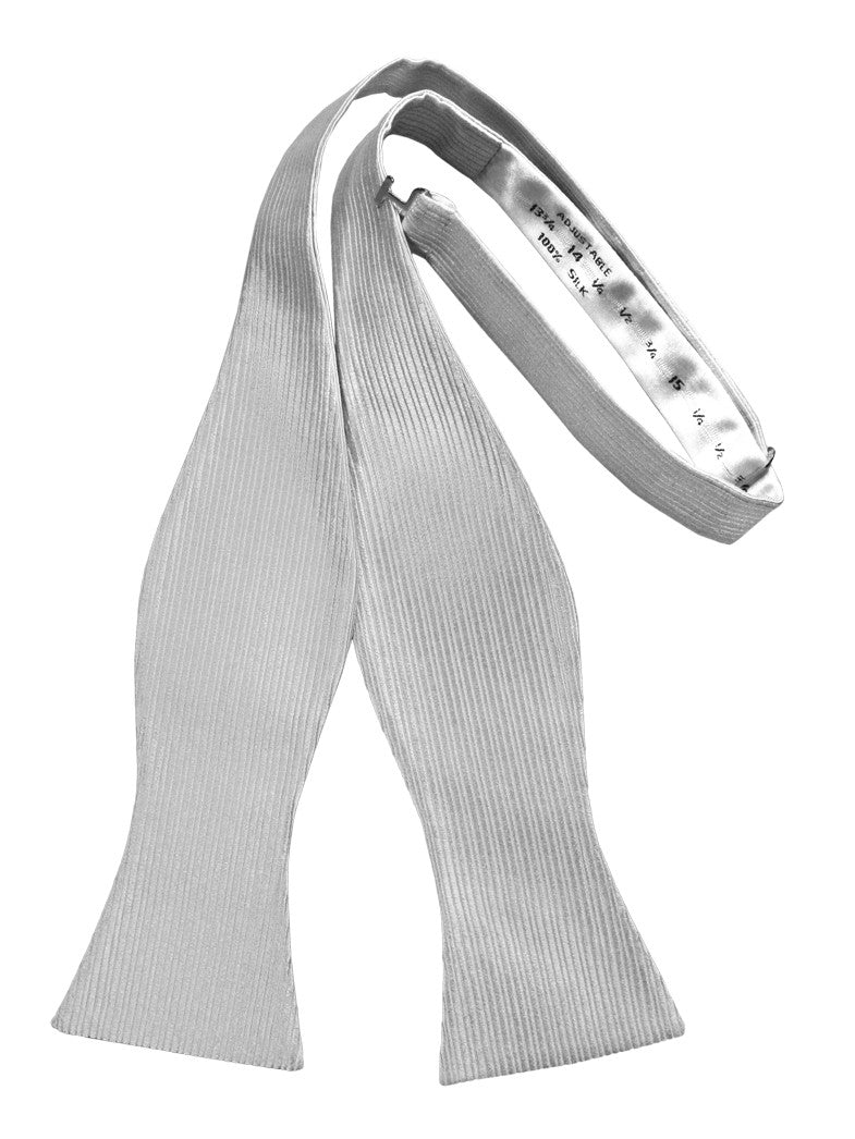 Silver Faille Silk Self Bow Tie 