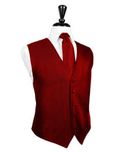 Load image into Gallery viewer, Red Faille Silk Full Back Tuxedo Vest by Cristoforo Cardi
