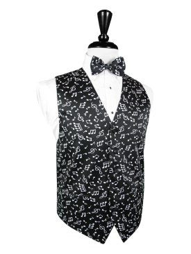 Musical Notes Tuxedo Vest by Cardi