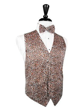 Leopard Pattern Tuxedo Vest by Cardi