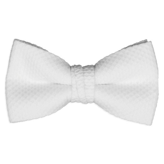 Men's White Pique Pre-Tied Formal Bow Tie