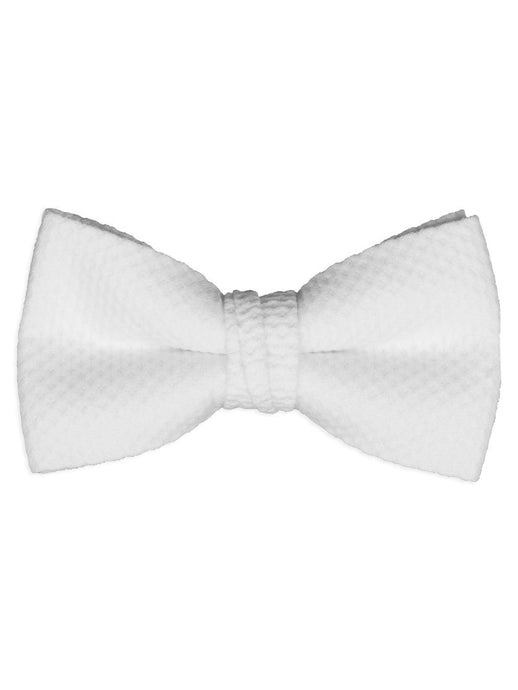 Men's White Pique Pre-Tied Formal Bow Tie
