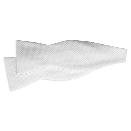 Men's White Pique SELF-TIE Formal Bow Tie