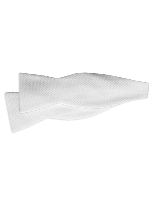Men's White Pique SELF-TIE Formal Bow Tie