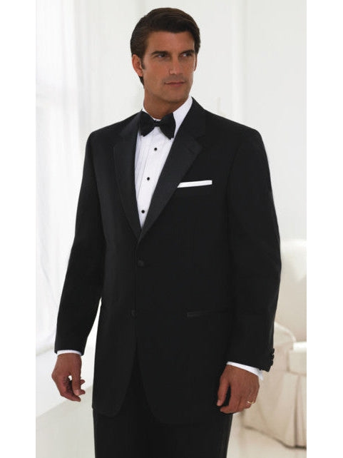 2 Button 100% Wool Tuxedo - Notch Lapel