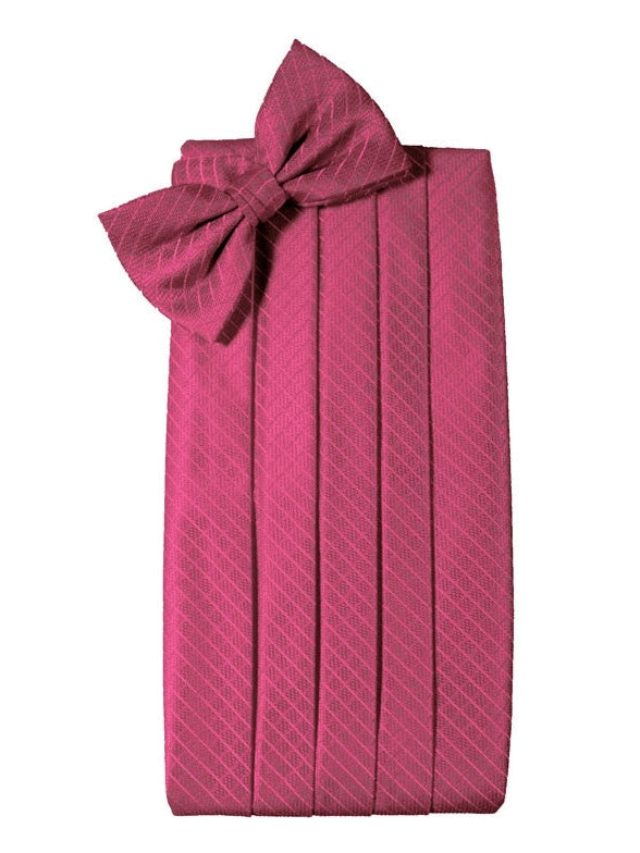 Fuscia (Magenta) Diamond Grid Pattern Cummerbund Set