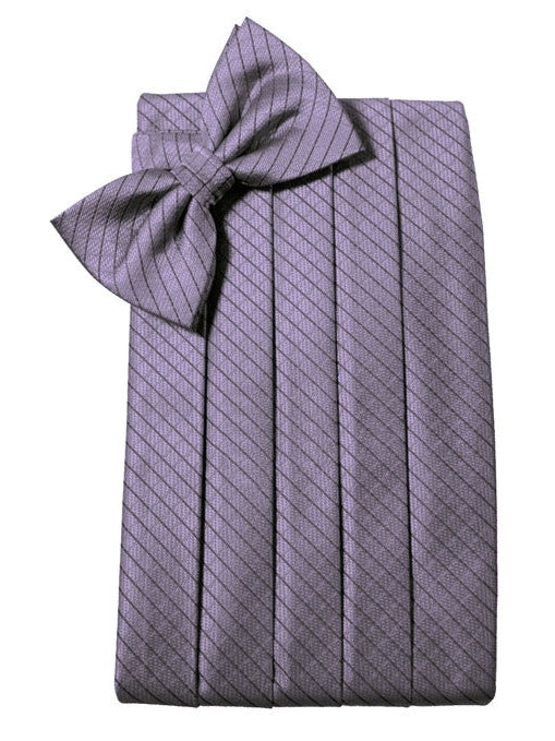 Heather Diamond Grid Pattern Cummerbund Set