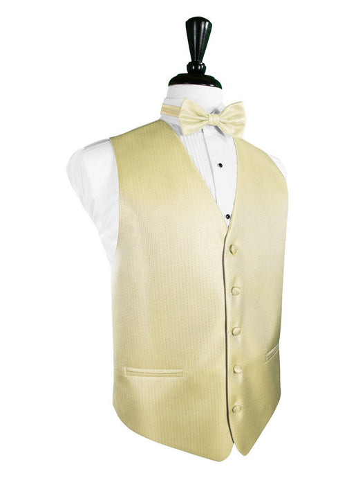 Banana Herringbone Tuxedo Vest