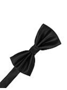 Black Herringbone Formal Bow Tie