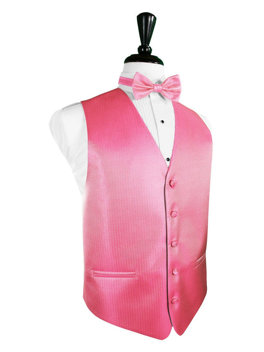 BubbleGum Herringbone Tuxedo Vest (5X-Large LONG (62-64))