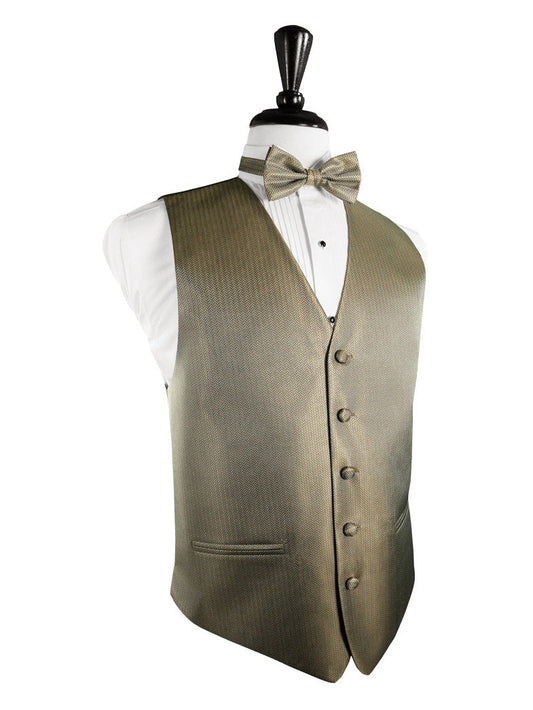 Champagne Herringbone Tuxedo Vest