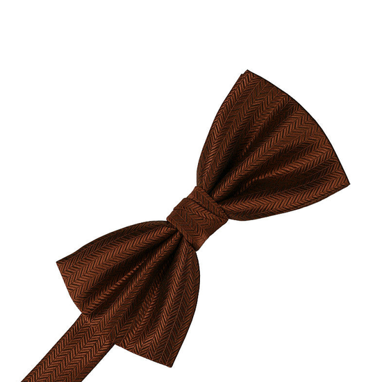 Cinnamon Herringbone Formal Bow Tie