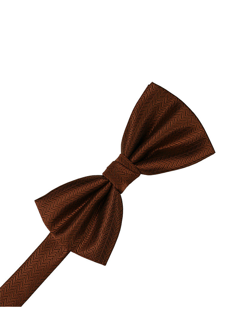 Cinnamon Herringbone Formal Bow Tie