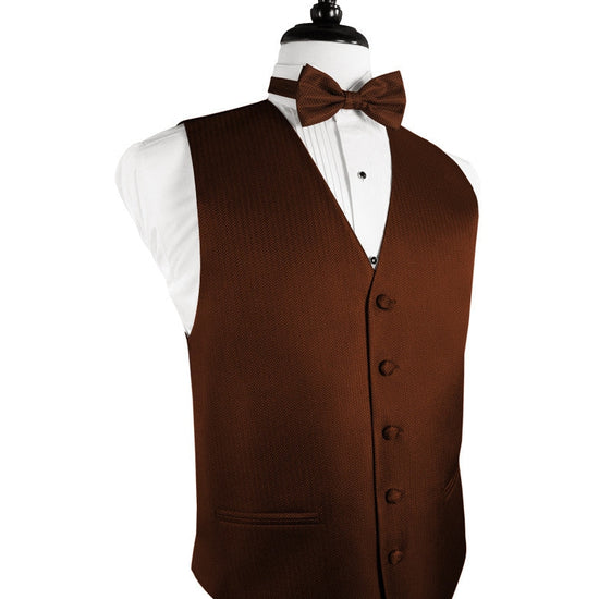 Cinnamon Herringbone Tuxedo Vest