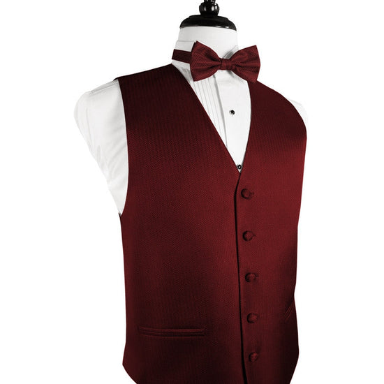 Claret Herringbone Tuxedo Vest (5X-Large (62-64))