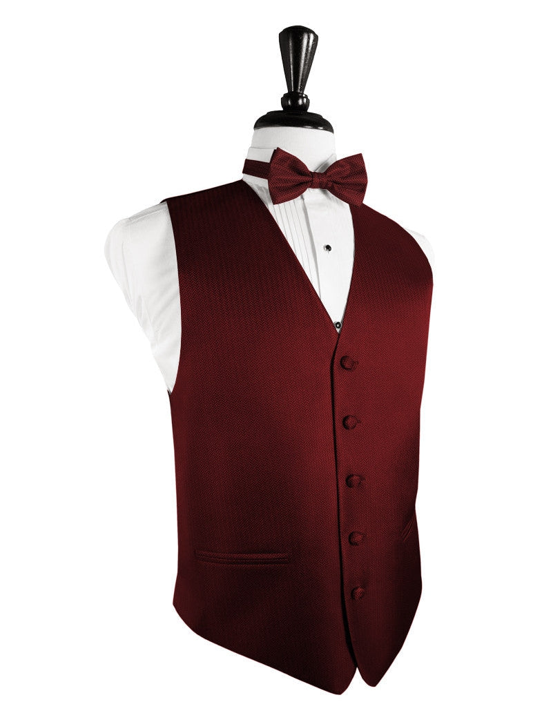 Claret Herringbone Tuxedo Vest (5X-Large (62-64))