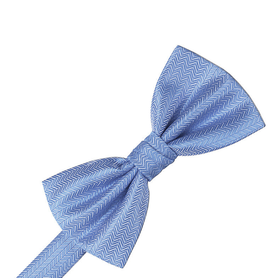 Cornflower Herringbone Formal Bow Tie