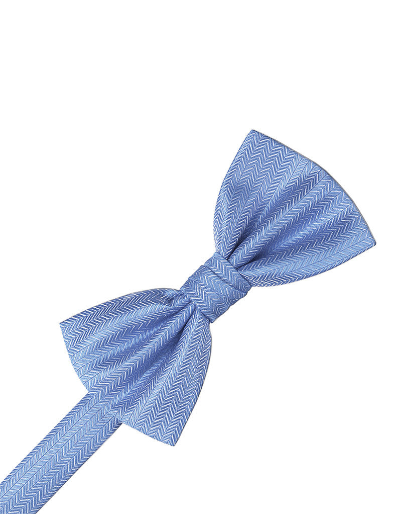 Cornflower Herringbone Formal Bow Tie