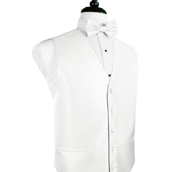 Diamond White Herringbone Tuxedo Vest