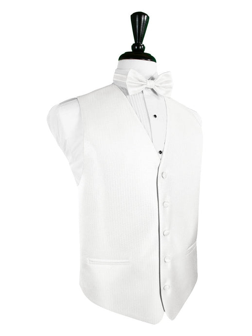 Diamond White Herringbone Tuxedo Vest