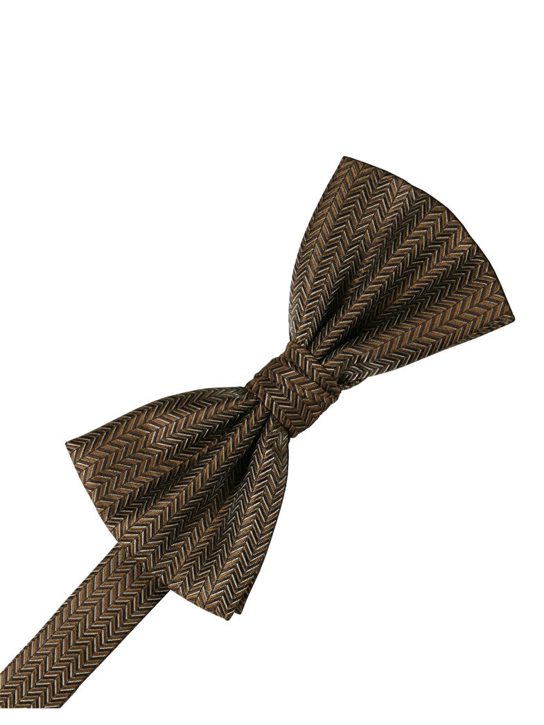 Espresso Herringbone Formal Bow Tie