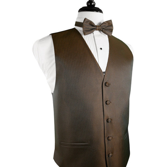 Espresso Herringbone Tuxedo Vest