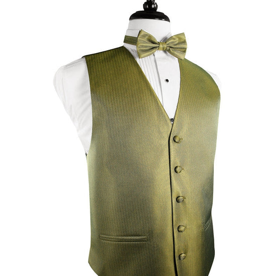 Gold Herringbone Tuxedo Vest