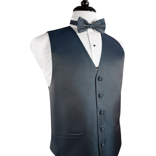 Haze Blue Herringbone Tuxedo Vest (5X-Large Long  (62-64))