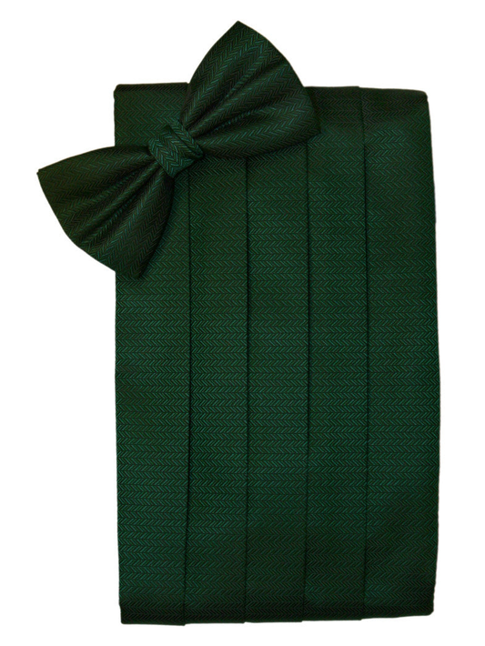 Hunter Green Herringbone Cummerbund Set