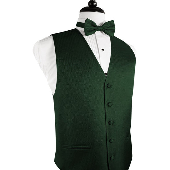 Hunter Green Herringbone Tuxedo Vest 