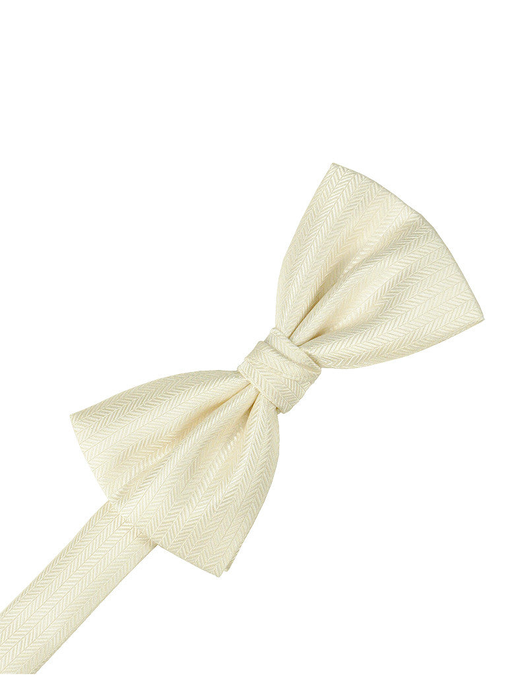Ivory Herringbone Formal Bow Tie