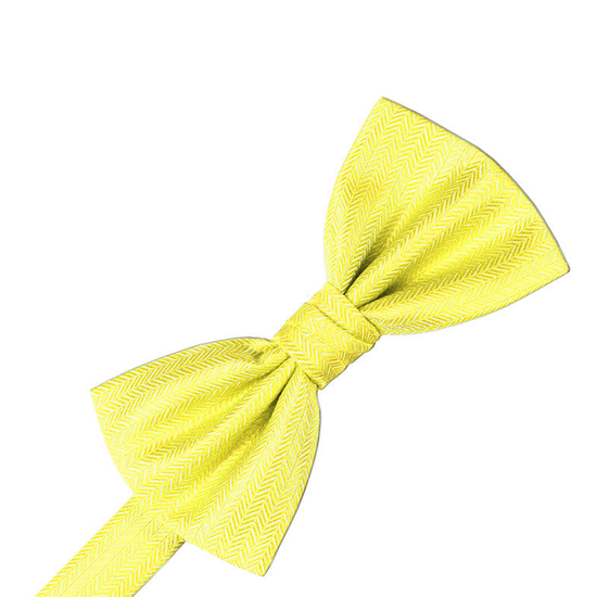 Lemon Herringbone Formal Bow Tie