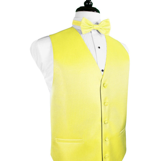 Lemon Herringbone Tuxedo Vest (5X-Large LONG (62-64))