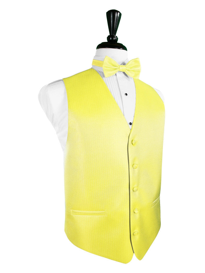 Lemon Herringbone Tuxedo Vest (5X-Large LONG (62-64))