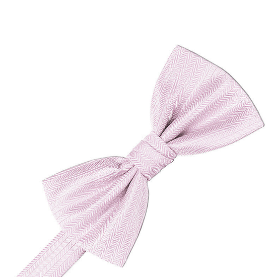Light Pink Herringbone Formal Bow Tie